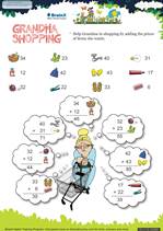 Grade 1 Math Worksheet - Grandma Shopping